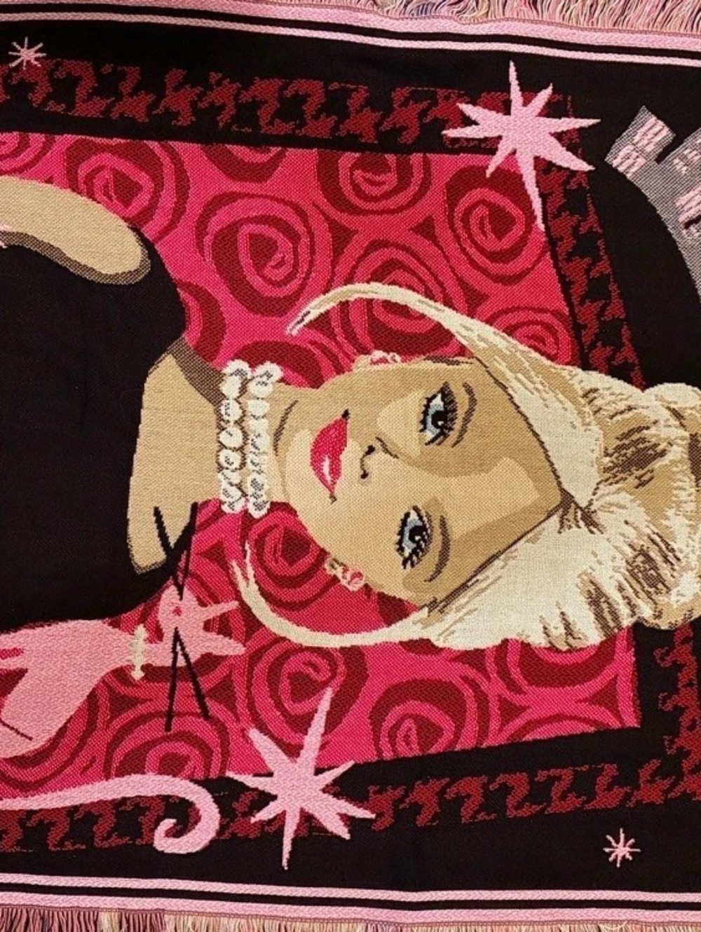The Northwest Company Barbie Pink & Black Throw Blanket